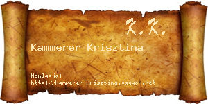 Kammerer Krisztina névjegykártya